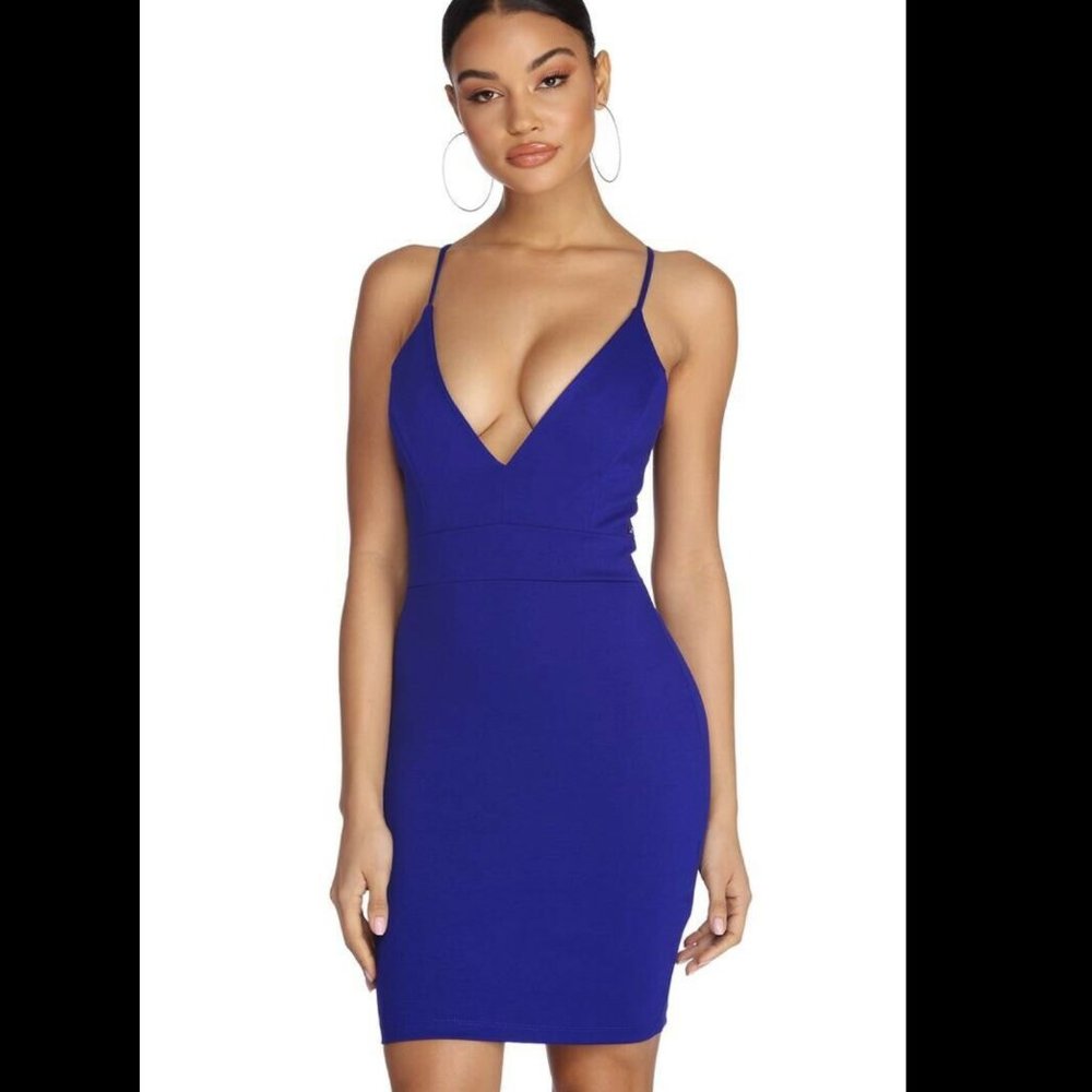 Windsor Bodycon Royal Blue Mini Dress Size Medium